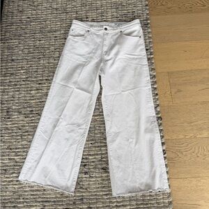 AG Saige Wide Leg Crop Jeans – White (Size 30)